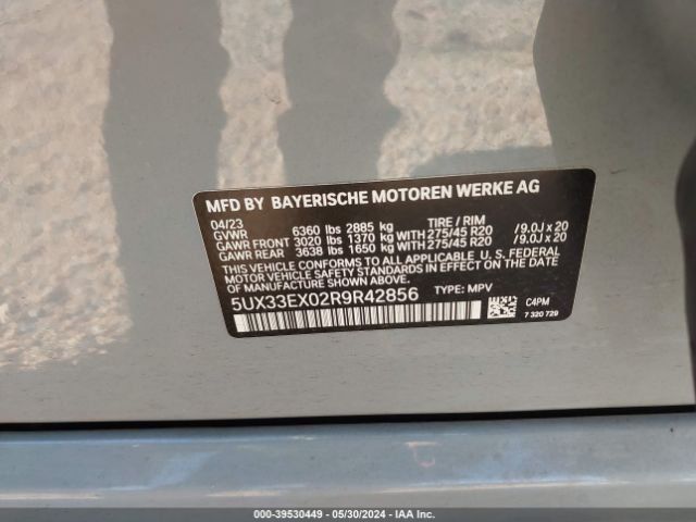 5UX33EX02R9R42856 BMW X6 Xdrive40i