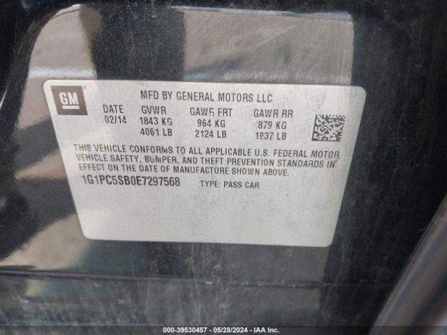 1G1PC5SB0E7297568 Chevrolet Cruze 1lt Auto