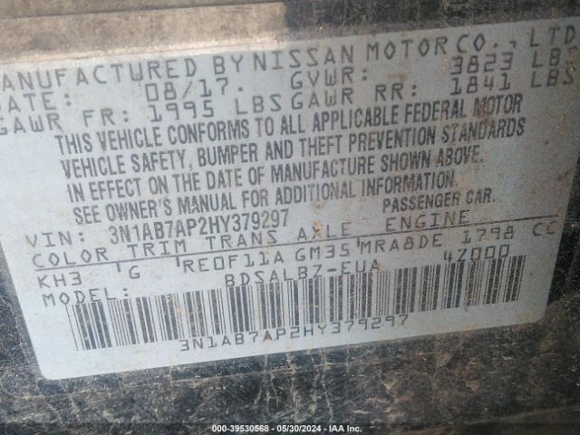 3N1AB7AP2HY379297 Nissan SENTRA S