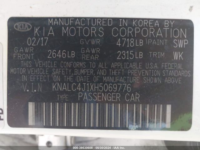 KNALC4J1XH5069776 KIA Cadenza Premium