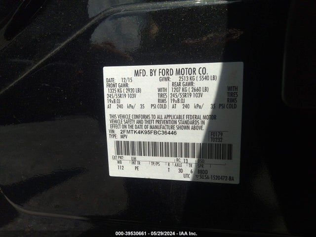 Ford Edge Titanium 2015 2FMTK4K95FBC36446 Image 9