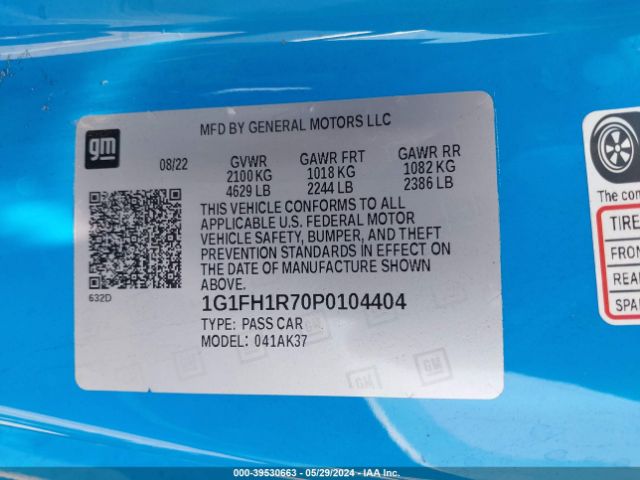 1G1FH1R70P0104404 Chevrolet Camaro Rwd  2ss