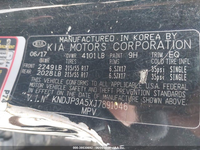 KIA SOUL + 2018 KNDJP3A5XJ7891046 Image 9
