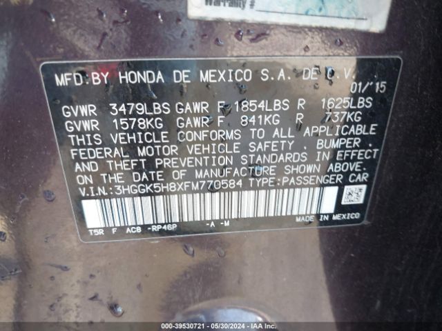 3HGGK5H8XFM770584 Honda Fit Ex/ex-l