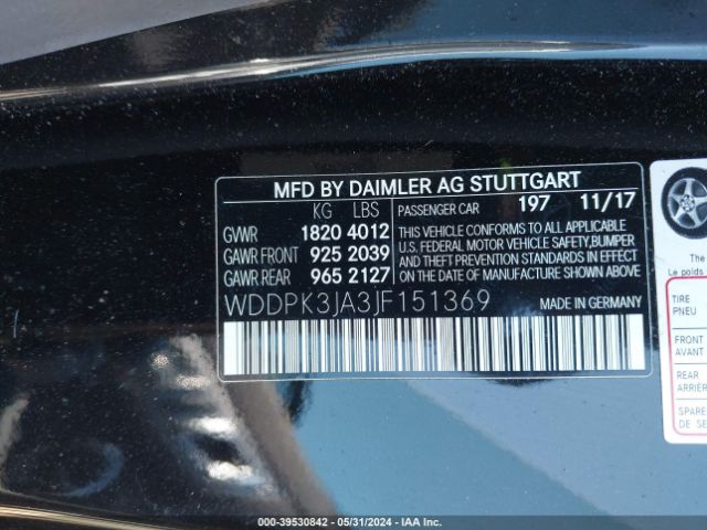 WDDPK3JA3JF151369 Mercedes-Benz Slc 300