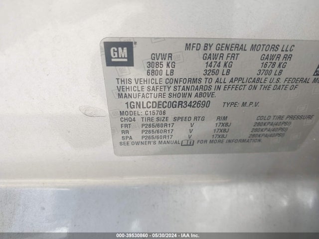Chevrolet Tahoe Commercial Fleet 2016 1GNLCDEC0GR342690 Image 9