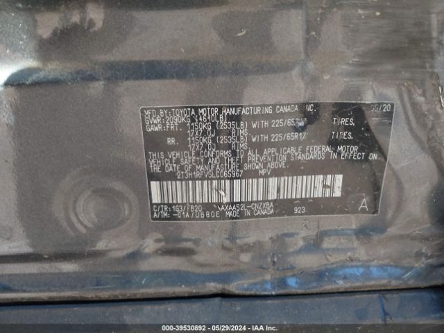 2T3H1RFV5LC065967 Toyota RAV4 LE