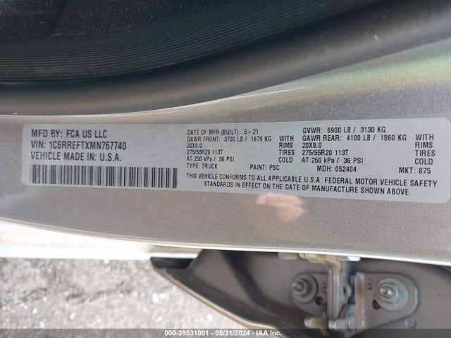 1C6RREFTXMN767740 RAM 1500 Lone Star  4x2 5'7 Box