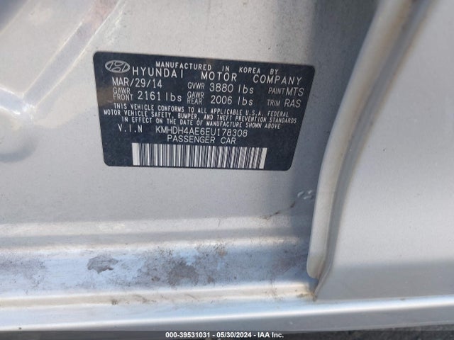 Hyundai ELANTRA SE 2014 KMHDH4AE6EU178308 Image 9