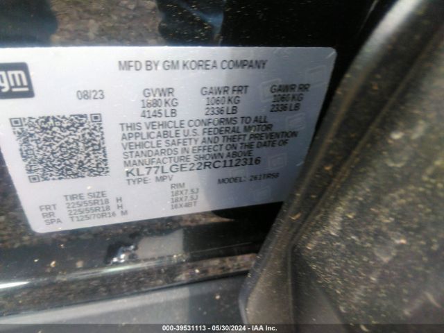 KL77LGE22RC112316 Chevrolet Trax Fwd 1rs