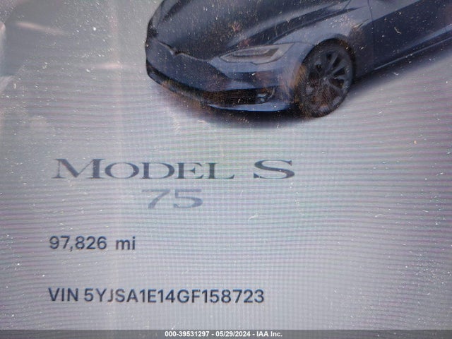 Aukcja sprzedaży 2016 Tesla Model S 60/70/75/85, vin: 5YJSA1E14GF158723, numer aukcji: 39531297