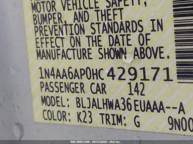 1N4AA6AP0HC429171 Nissan Maxima 3.5 Platinum