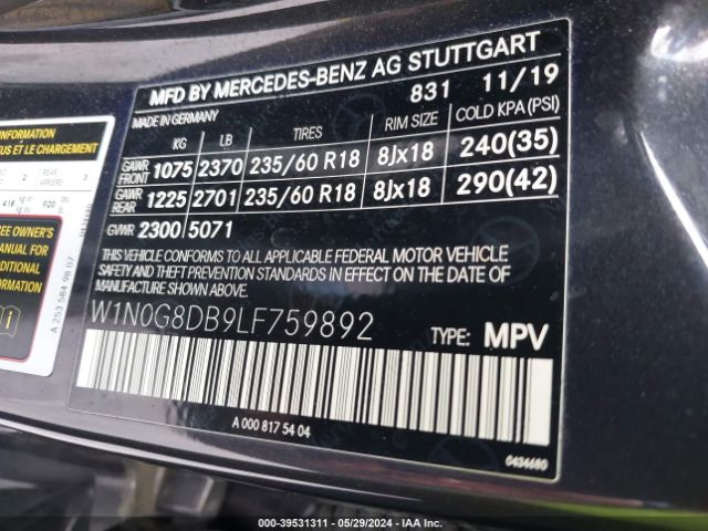 W1N0G8DB9LF759892 Mercedes-Benz GLC 300