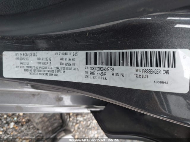 Chrysler 200 C 2016 1C3CCCCB8GN100738 Image 9