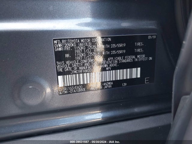 Toyota Rav4 Xle Premium 2019 JTMC1RFV6KD014773 Image 9