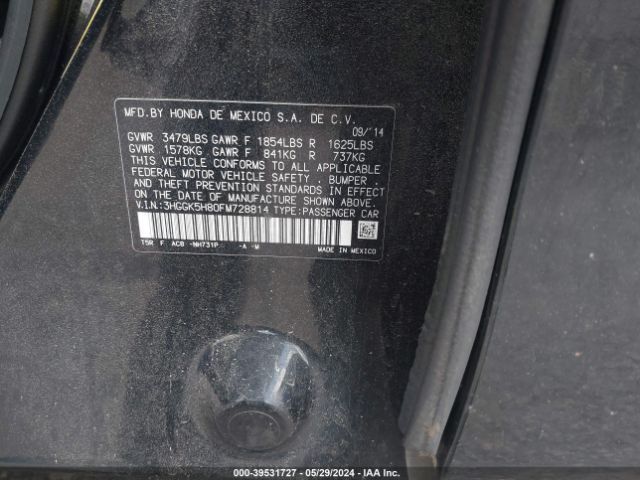 3HGGK5H80FM728814 Honda Fit Ex/ex-l