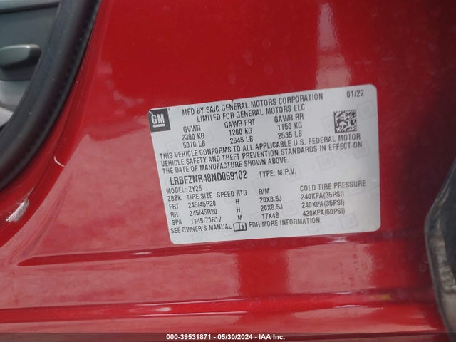 Buick Envision Fwd Essence 2022 LRBFZNR48ND069102 Image 9