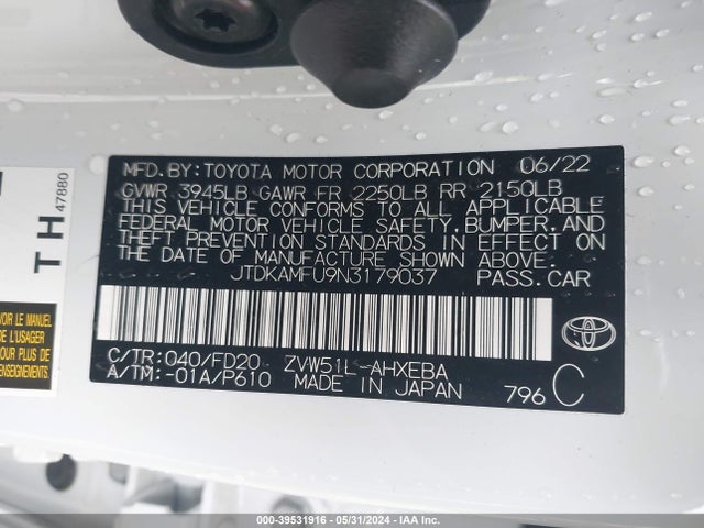 Toyota Prius Le 2022 JTDKAMFU9N3179037 Image 9