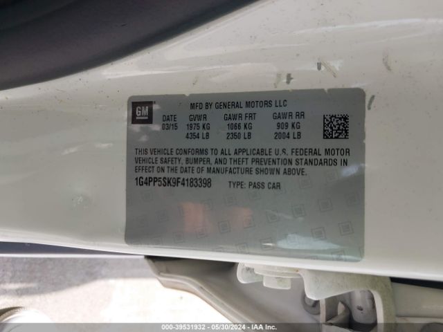 1G4PP5SK9F4183398 Buick Verano