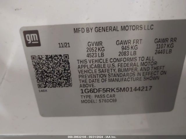 1G6DF5RK5M0144217 Cadillac Ct4 Premium Luxury