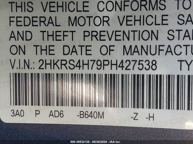 Honda Cr-v Ex-l Awd 2023 2HKRS4H79PH427538 Image 9
