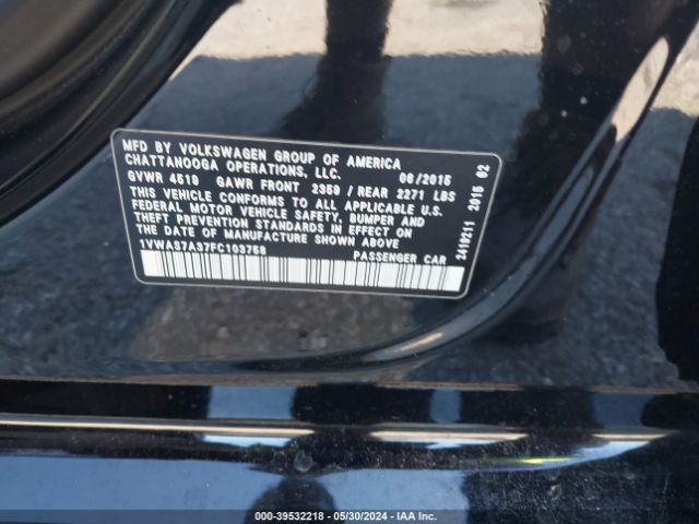 1VWAS7A37FC103758 Volkswagen Passat 1.8t Limited Edition