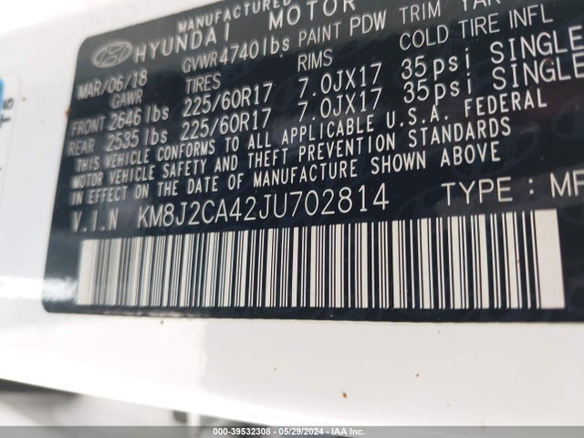 Hyundai TUCSON SE 2018 KM8J2CA42JU702814 Image 9