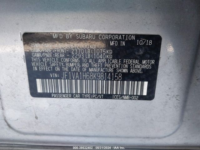 JF1VA1H68K9814158 Subaru Wrx Limited