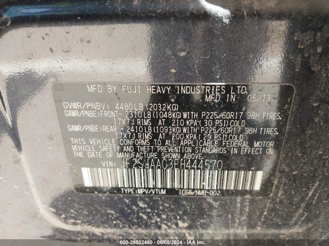 Subaru Forester 2.5i 2014 JF2SJAAC3EH444570 Image 9