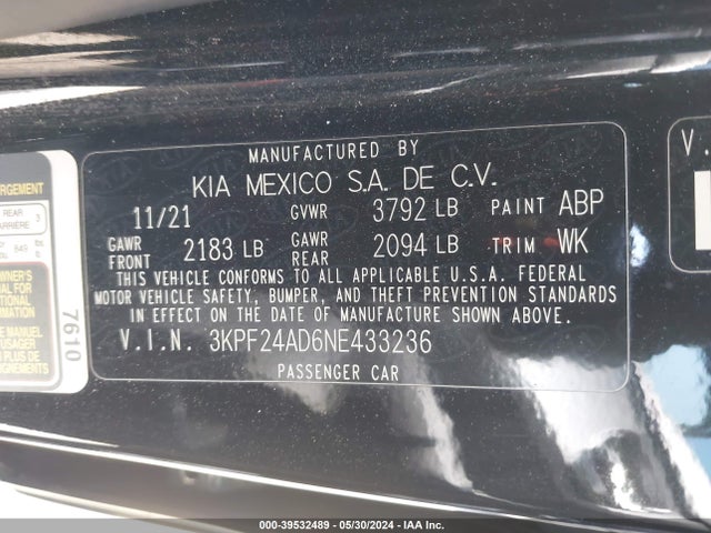 KIA Forte Lxs 2022 3KPF24AD6NE433236 Image 9