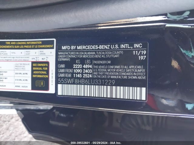 55SWF8HB6LU331229 Mercedes-Benz Amg C 63 S