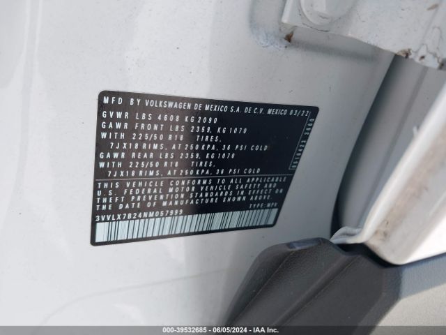 3VVLX7B24NM057999 Volkswagen Taos 1.5t Se