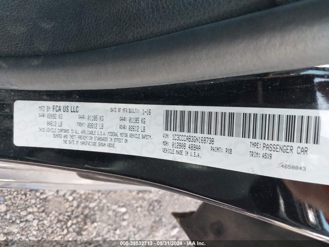 1C3CCCAB3GN168738 Chrysler 200 Limited