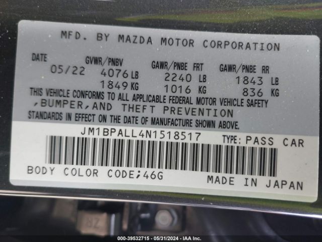 JM1BPALL4N1518517 Mazda Mazda3 Preferred