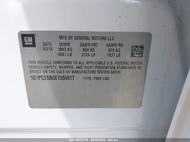 Chevrolet Cruze 1lt Auto 2014 1G1PC5SB6E7266017 Image 9