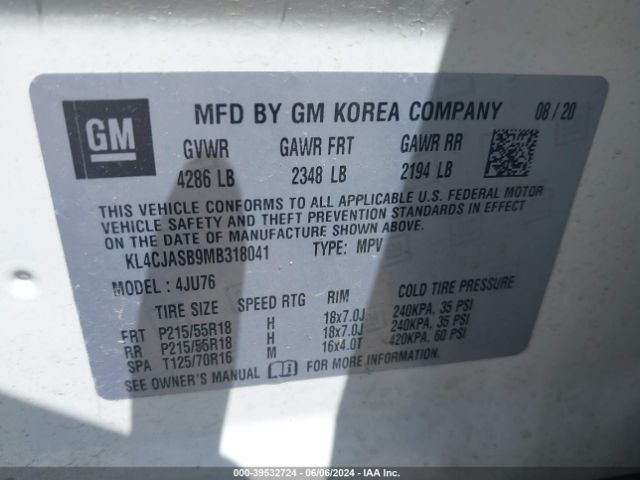 2021 BUICK ENCORE KL4CJASB9MB318041 Photo 8