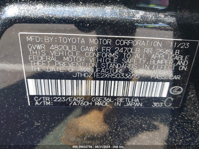 JTHGZ1E2XR5033655 Lexus Is 350 F Sport