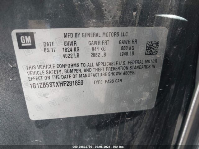 1G1ZB5STXHF281859 Chevrolet MALIBU LS