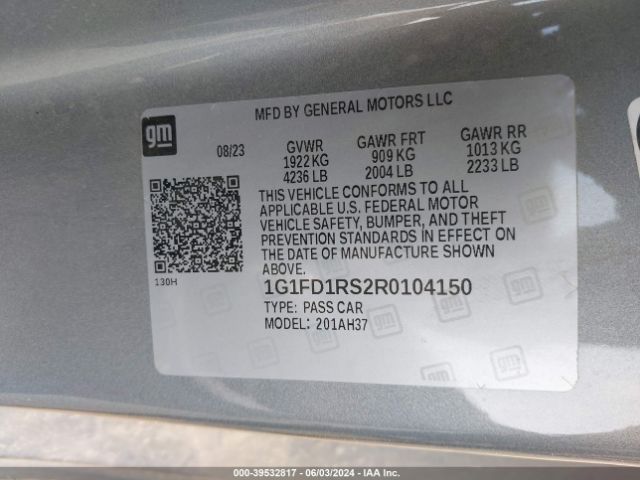 1G1FD1RS2R0104150 Chevrolet Camaro Rwd  2lt