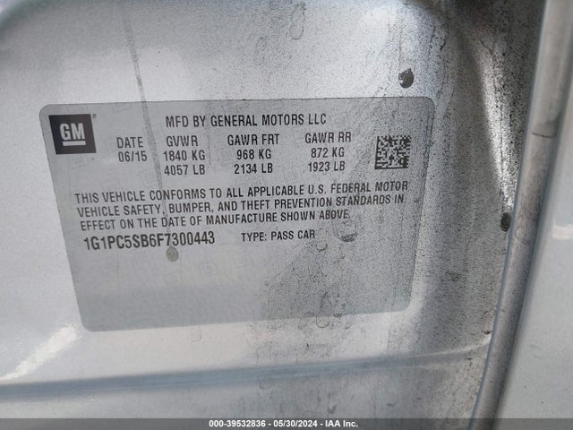 Chevrolet Cruze 1lt Auto 2015 1G1PC5SB6F7300443 Image 9