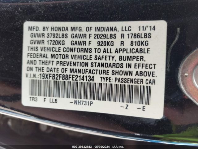 19XFB2F88FE214134 Honda CIVIC EX