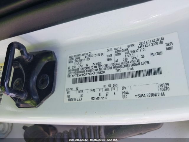 1FTEW1CP7GKF06829 Ford F-150 Xlt