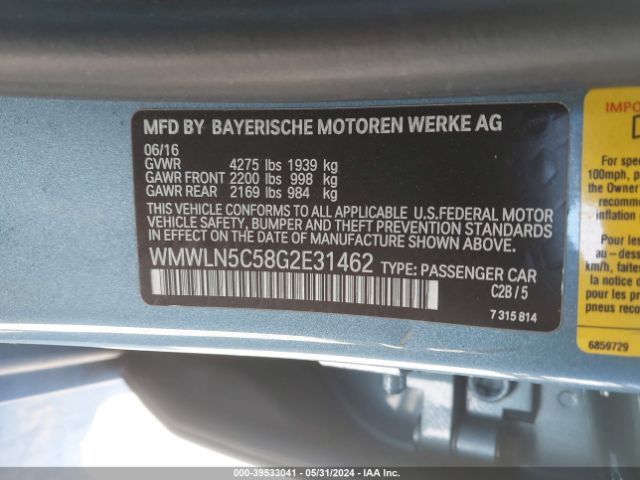 WMWLN5C58G2E31462 Mini Clubman Cooper