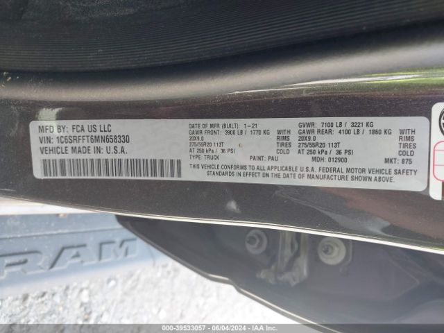 2021 RAM 1500 1C6SRFFT6MN658330 Photo 8