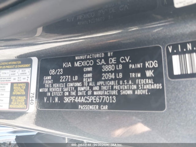 KIA Forte Gt Manual 2023 3KPF44AC5PE677013 Image 9