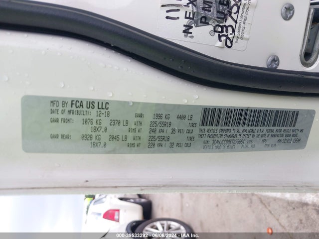 3C4NJCCB9KT675854 Jeep Compass Limited Fwd