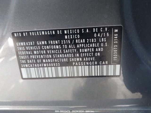 2015 VOLKSWAGEN GOLF SPORTWAGEN 3VWCA7AU4FM508933 Photo 8
