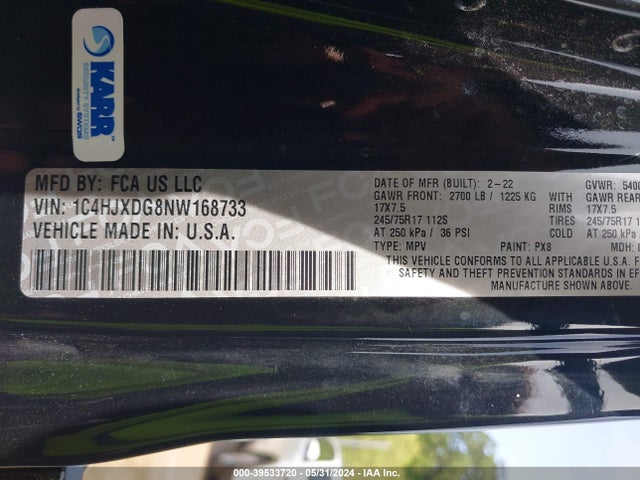1C4HJXDG8NW168733 Jeep Wrangler Unlimited Sport S 4x4