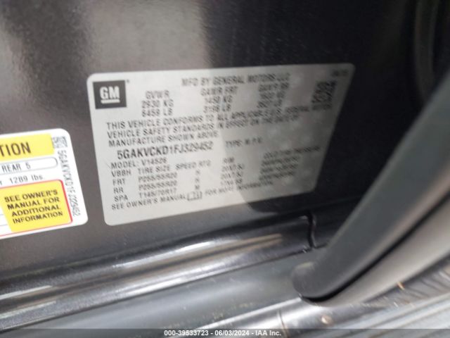 5GAKVCKD1FJ329452 Buick Enclave Premium