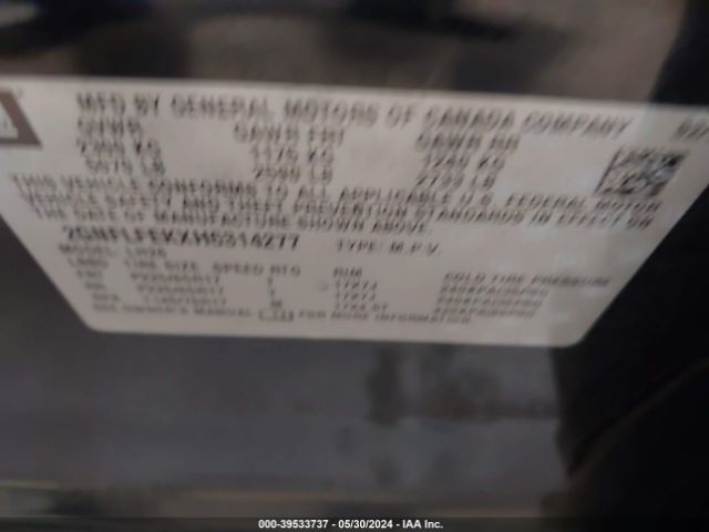 2GNFLFEKXH6314277 Chevrolet EQUINOX LT